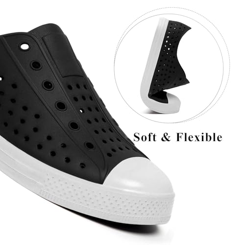SAGUARO Mens Garden Shoes for Women Breathable Slip-On Gardening Clogs Quick Dry Non-Slip Water Shoe Outdoor Beach Sandals Aero XVII Black 8.5 Women/6.5 Men - Image 4