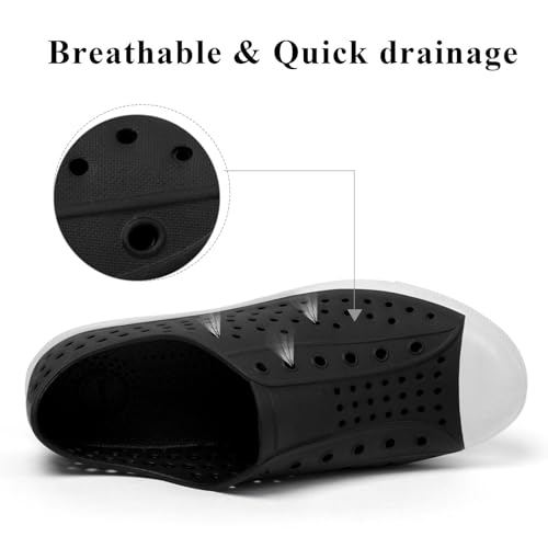 SAGUARO Mens Garden Shoes for Women Breathable Slip-On Gardening Clogs Quick Dry Non-Slip Water Shoe Outdoor Beach Sandals Aero XVII Black 8.5 Women/6.5 Men - Image 3