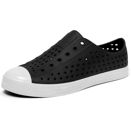 SAGUARO Mens Garden Shoes for Women Breathable Slip-On Gardening Clogs Quick Dry Non-Slip Water Shoe Outdoor Beach Sandals Aero XVII Black 8.5 Women/6.5 Men - Image 1
