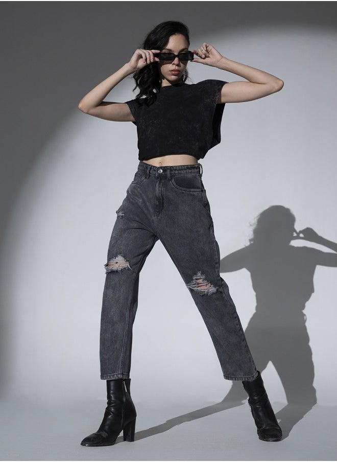 Hubberholme Grey Jeans For Women  - Image 1
