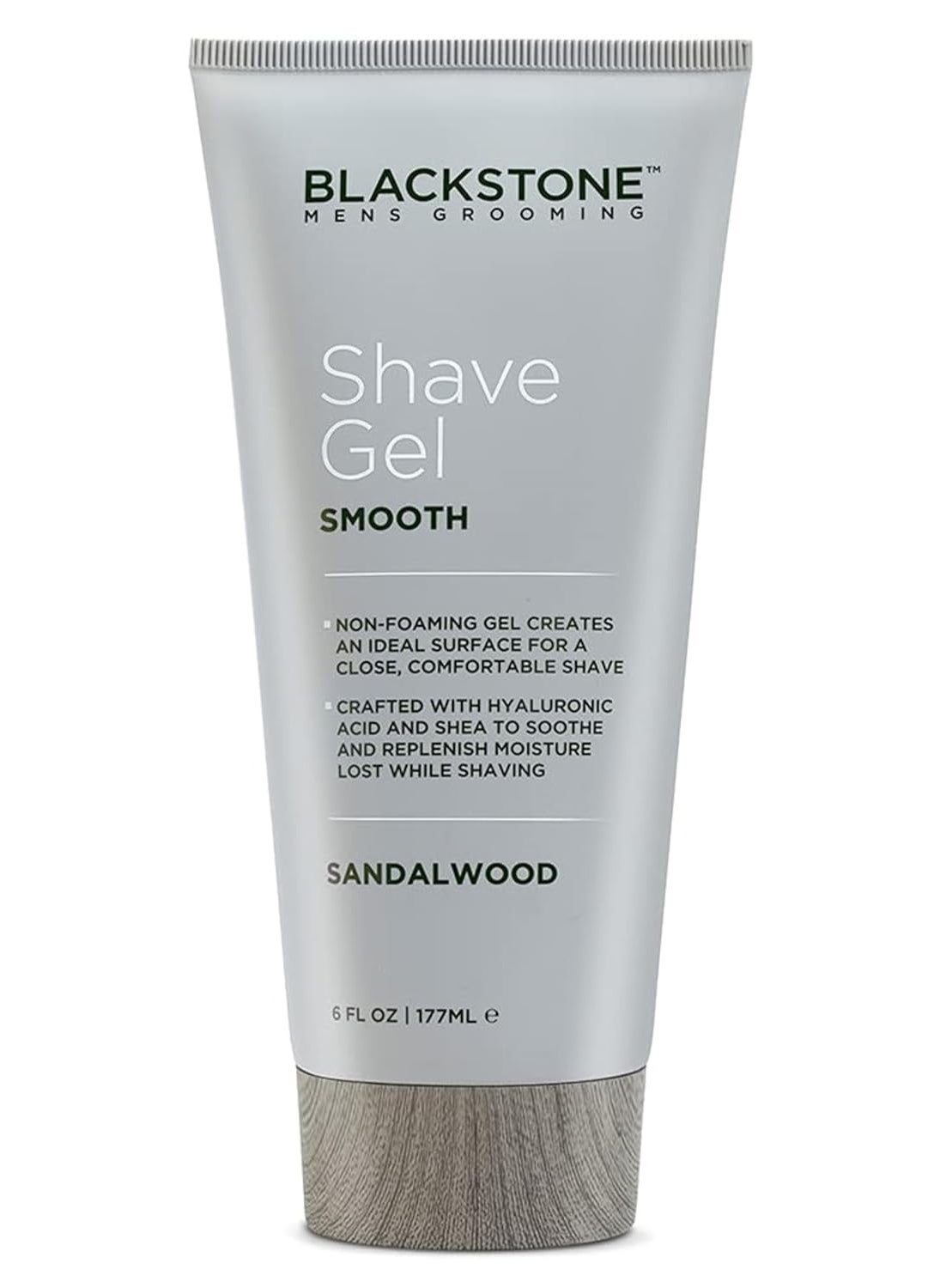 BLACKSTONE Blackstone Mens Grooming Smooth Shave Gel  Non Foaming for a Smooth Comfortable Shave  Hyaluronic Acid Shea Peppermint  Tea Tree  Cool Soothe  Replenish Moisture  Sandalwood Scent 6 oz 