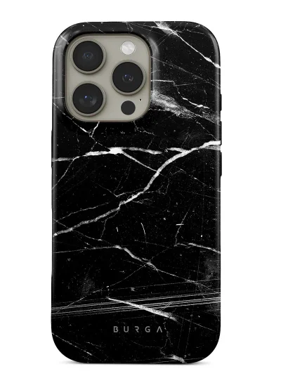 BURGA iPhone 16 Pro Max Case, 2 Piece Hard Shell + TPU Interior, Shock Absorption, All Port Accessible, Raised Bezel For Screen & Camera Protection, Never Fading HQ Print, Noir Origin