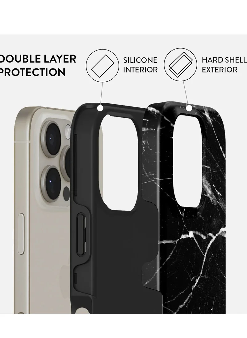 بورجا جراب iPhone 16 Pro Max، قطعتان من الغلاف الصلب + بطانة داخلية من مادة TPU، ممتص للصدمات، يمكن الوصول إلى جميع المنافذ، إطار مرتفع لحماية الشاشة والكاميرا، طباعة عالية الجودة لا تتلاشى أبدًا، أصل نوير