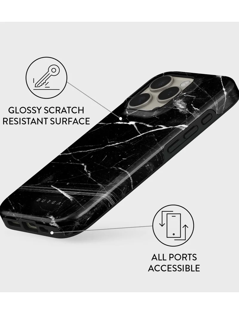 BURGA iPhone 16 Pro Max Case, 2 Piece Hard Shell + TPU Interior, Shock Absorption, All Port Accessible, Raised Bezel For Screen & Camera Protection, Never Fading HQ Print, Noir Origin