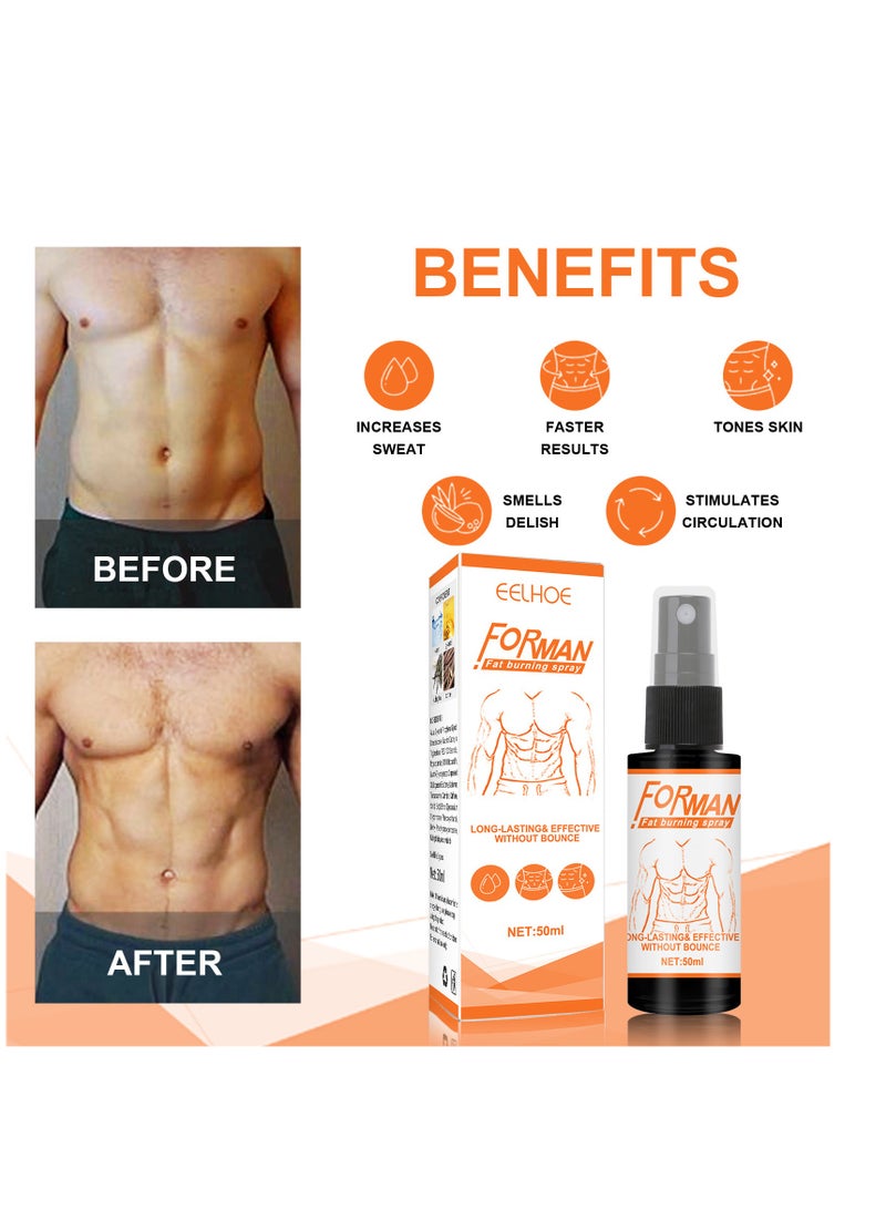 EELHOE Gynecomastia Reduction Spray, Natural Body Firming Spray for Men, Organic Chest Fat Slimming & Cellulite Reduction, Skin Tightening Formula, 50ml - Image 3