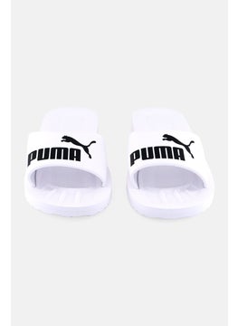 PUMA Men Purecat Brand Logo Slip On Slides, White  - Image 4