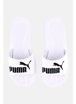 PUMA Men Purecat Brand Logo Slip On Slides, White  - Image 2
