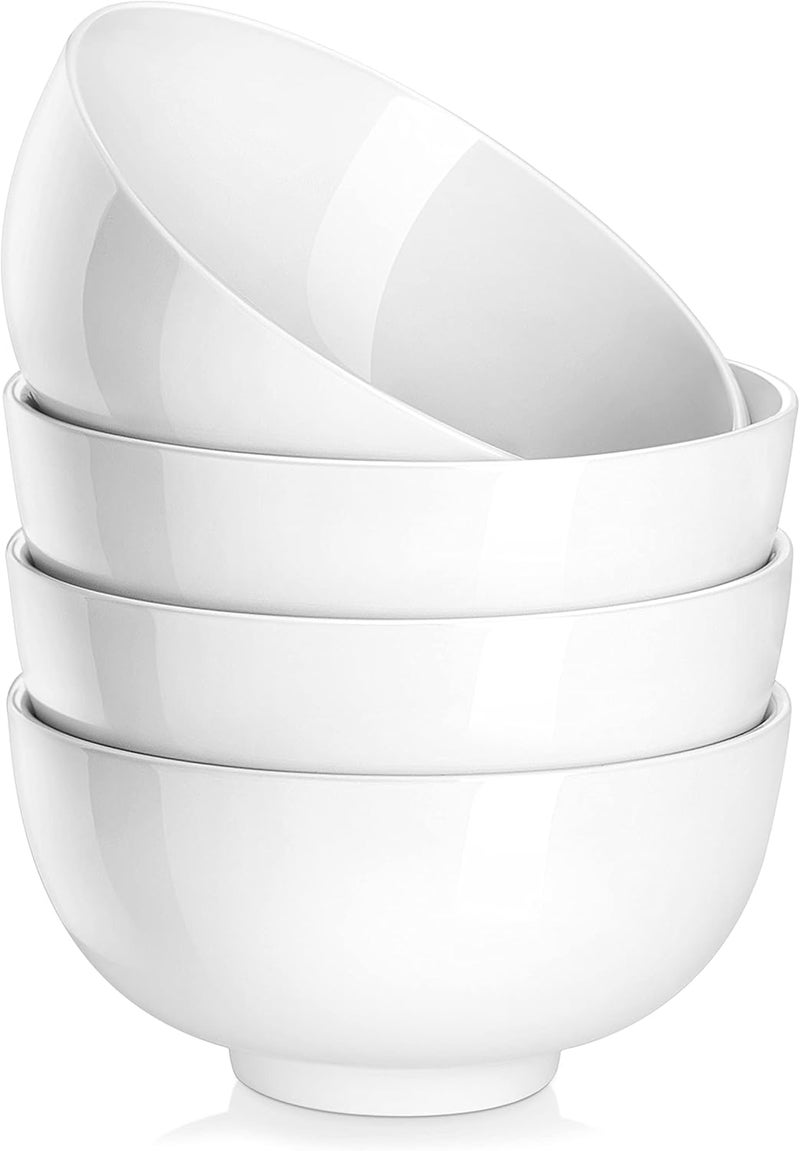 MALACASA , Series Regular, 750ml Porcelain Bowls/Cereal Bowls/Soup Bowls/Pasta Bowls/Dessert Bowls/Breakfast Bowls/Ice Cream Bowls/Snack&Dip Bowls (15.3 * 15.3 * 7.8CM), Set of 4 - Image 1