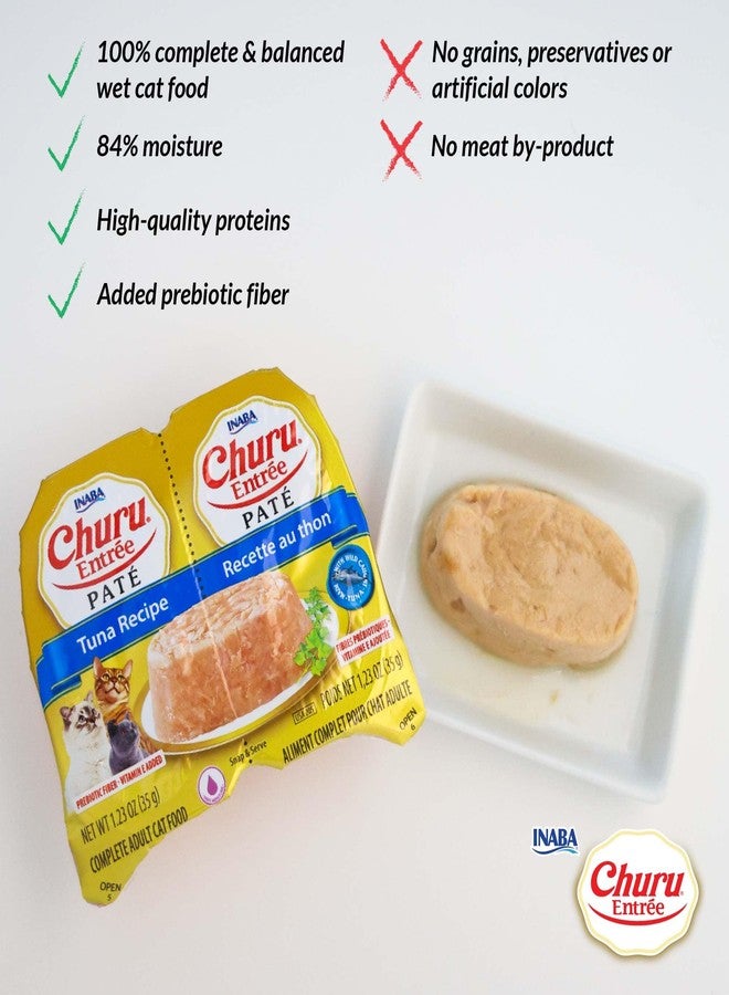INABA Churu Entrée Pate for Cats, Grain-Free, High Protein & Moisture, Prebiotic Wet Cat Food, 1.23oz. per Serving, 12 Servings, Chicken Recipe with Cheese - Image 4