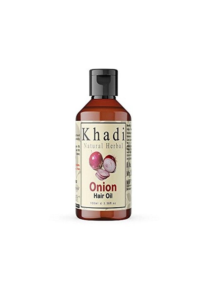 Khadi Natural Herbal - Red Onion Hair Oil For Hair Growth With Pure Coconut Jojoba Sesame Seed Neem Oil Contol Hair Lossthinningdandruff And Promotes Hair Growth 100Ml (Pack Of 1) - Image 1