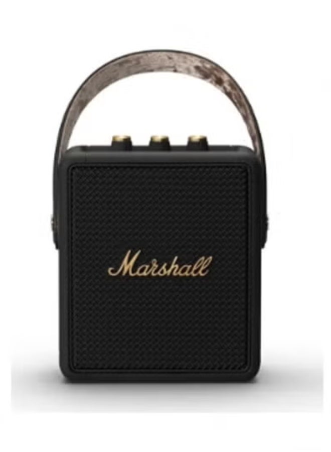 Marshall Stockwell II Portable Bluetooth Speaker, Black and Brass - Image 1