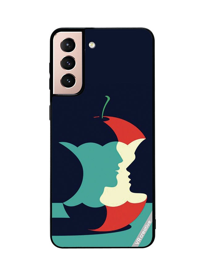 VR CREATIVE Protective Case Cover For Samsung Galaxy S21 5G Eaten Apple Design Multicolour - Image 1