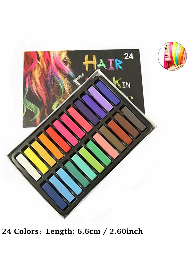 24 Piece Temporary Hair Chalks Kit Hair Chalk Dye for Girls for Parties Birthday Cosplay - Image 3