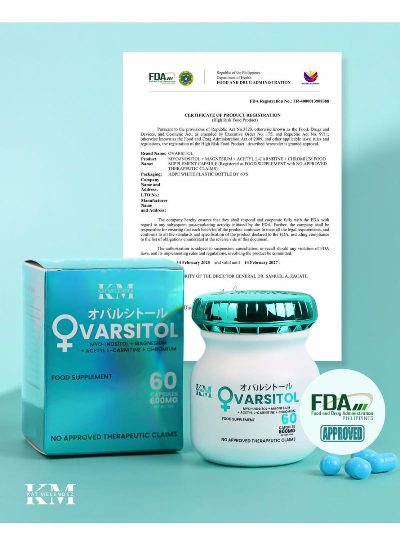 KM أوفارسيتول صيغة ميو-إنوزيتول للتوازن الهرموني والرفاهية - 60 كبسولة - Image 2