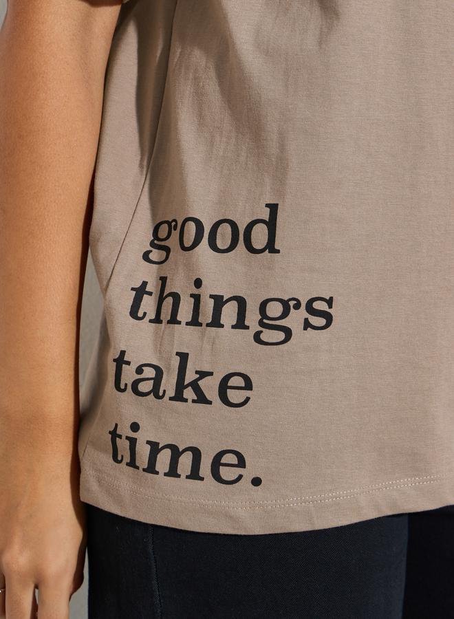 Styli Oversized Slogan Print Longline T-Shirt - Image 3