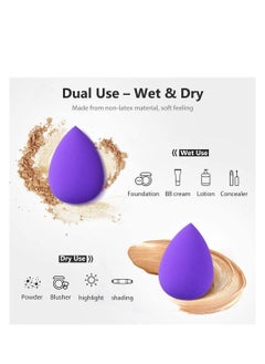 Kanza KANZA 2 -Pieces Multipurpose Makeup Sponge Puff Set Pink & Purple  - Image 3