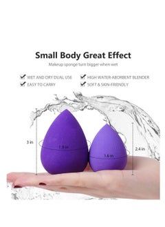 Kanza KANZA 2 -Pieces Multipurpose Makeup Sponge Puff Set Pink & Purple  - Image 2