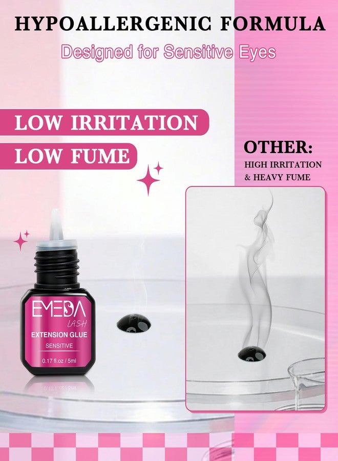 إيميدا غراء إيميدا لتطويل الرموش الحساسة، قوي للغاية، يدوم 8 أسابيع / وقت تجفيف ثانية واحدة، لاصق رموش مضاد للحساسية وخالٍ من الفورمالديهايد، غراء رموش أسود احترافي للاستخدام من قبل فنيي الرموش في الصالونات (حساس 5 مل) - Image 3
