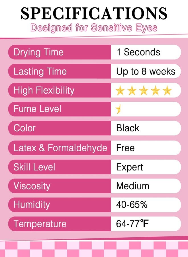 إيميدا غراء إيميدا لتطويل الرموش الحساسة، قوي للغاية، يدوم 8 أسابيع / وقت تجفيف ثانية واحدة، لاصق رموش مضاد للحساسية وخالٍ من الفورمالديهايد، غراء رموش أسود احترافي للاستخدام من قبل فنيي الرموش في الصالونات (حساس 5 مل) - Image 5
