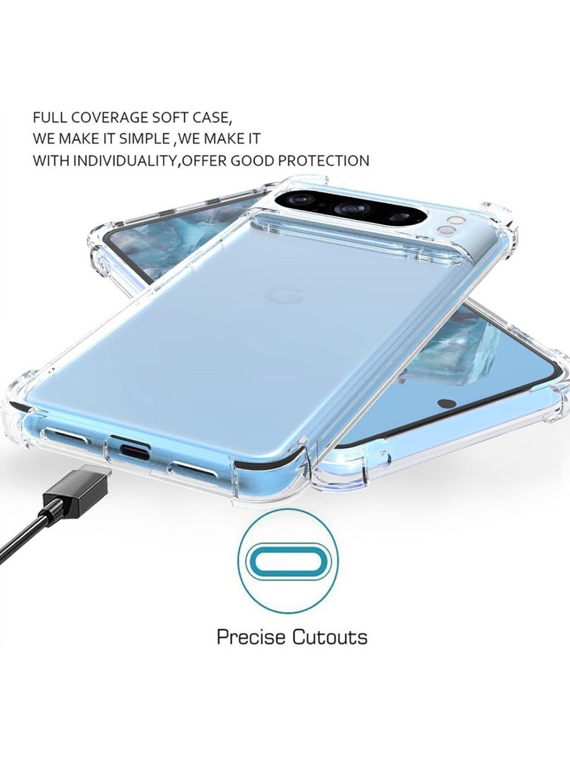 Techie Google Pixel 8 Pro TPU Bumper Corner Case with Camera Lens Protection Transparent Protective Back Cover - Image 2