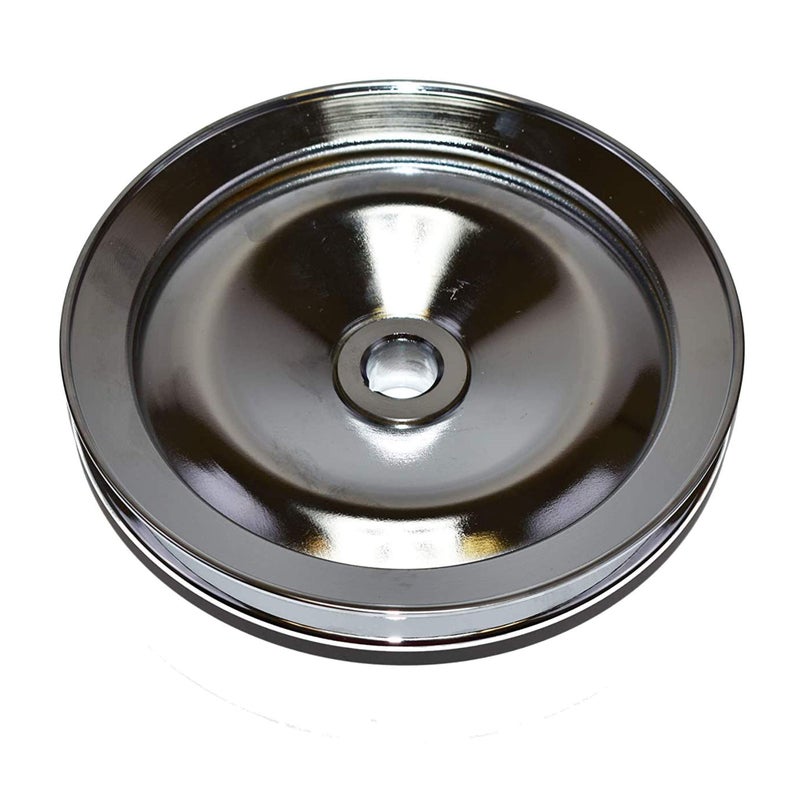 A-Team Performance Chrome Power Steering Pump Pulley - Single-Groove Keyway & Car Accessory - Chrome Body & Power Steering Pump Fit - Compatible with Chevrolet 195-72 - 5/8 In Keyway Bore - Image 4