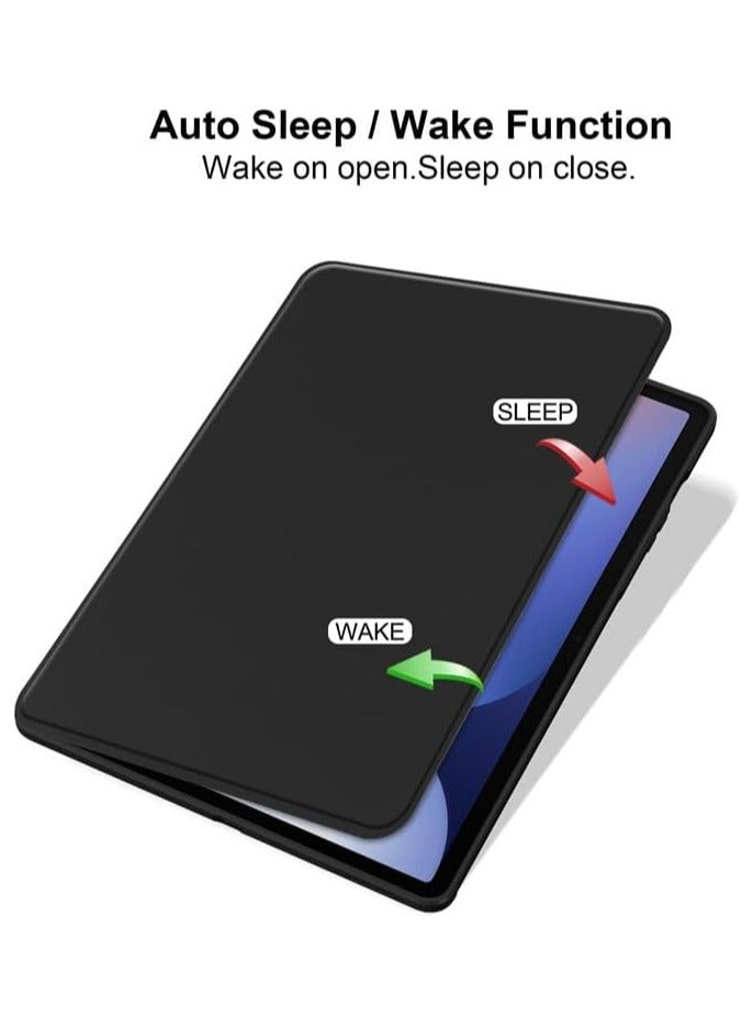 VKL Case Compatible with Samsung Galaxy Tab S10 FE Plus (2025), Built-in Pen Slot + Folding Stand, Transparent All-inclusive Drop Protection Cover (Black) - Image 2