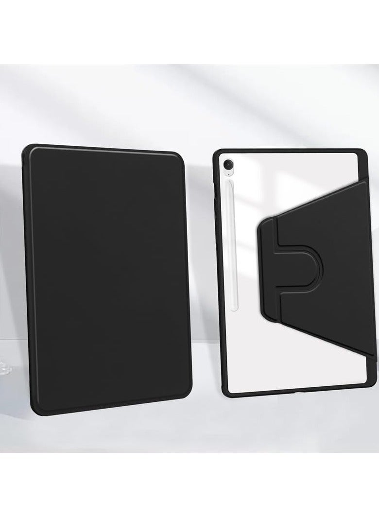 VKL Case Compatible with Samsung Galaxy Tab S10 FE Plus (2025), Built-in Pen Slot + Folding Stand, Transparent All-inclusive Drop Protection Cover (Black) - Image 1