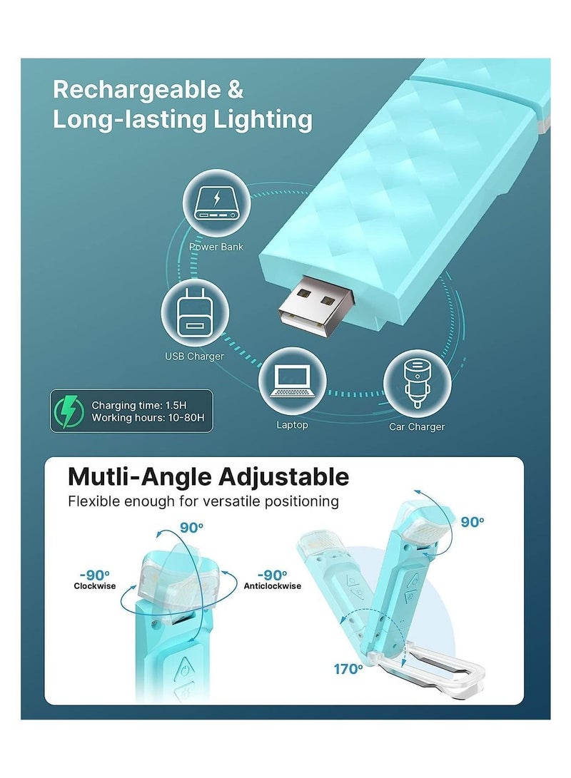 Y&D Rechargeable Book Reading Light, Eye Caring Light Clip on with Adjustable 3 Colors & 5 Brightness Levels, Dimmable, Compact Long Lasting, Portable LED Bookmark Lamp for Lovers - Image 2