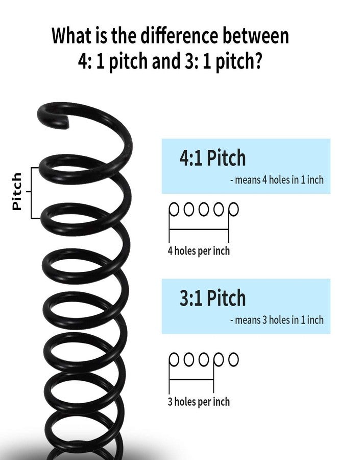 Rayson 3:1 Pitch Plastic Spiral Binding Coils, 7/16" Diameter, 11.1mm, Binds Up to 80 Sheets, Letter Size (8.5" x 11"), Black, Pack of 100 - Image 5