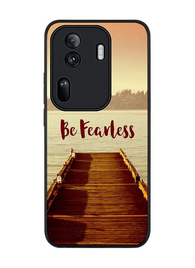 Stylizedd - Rugged Black Edge Case for Oppo Reno11 Pro, Slim fit Soft Case Flexible Rubber Edges Anti Drop TPU Gel Thin Cover -  Be Fearless - Image 1