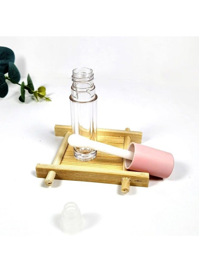 COSIDEA 24 قطعة أنبوب ملمع شفاه فارغ 5 مل أنبوب ملمع شفاه دائري وردي مع فرشاة كبيرة - Image 5