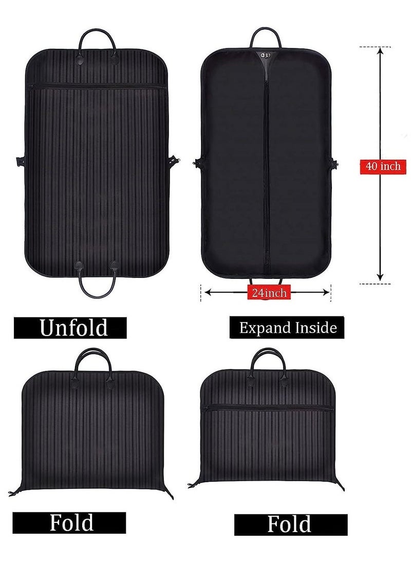 Captaintech Garment Bags For Travel Business Hanging Clothes Storage Foldable Suit Dress Bag (40 INCH, Black)  - Image 2