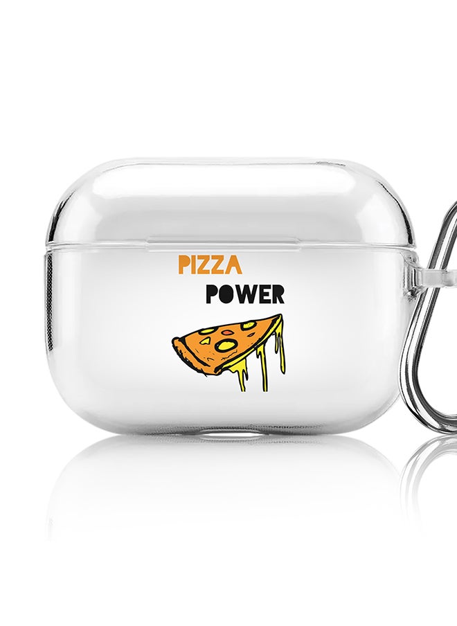 Stylizedd Classic Clear printed Case for Apple AirPods Pro 2nd Generation Thin Transparent Cover [Designed for Apple AirPods Pro 2nd Generation] - I love Pizza (White)  - Image 1