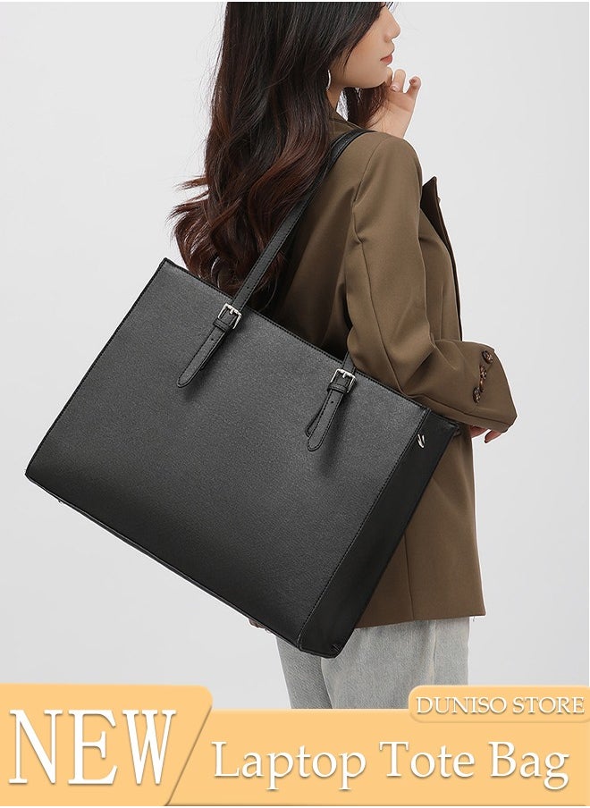 DUNISO Women Laptop Tote Bag 15.6 Inch Computer Tote Bag Purse Shoulder Bag, Computer Briefcase Shoulder Bag Casual Laptop Bag for Office, Shopping, Travel Daily Use  - Image 1