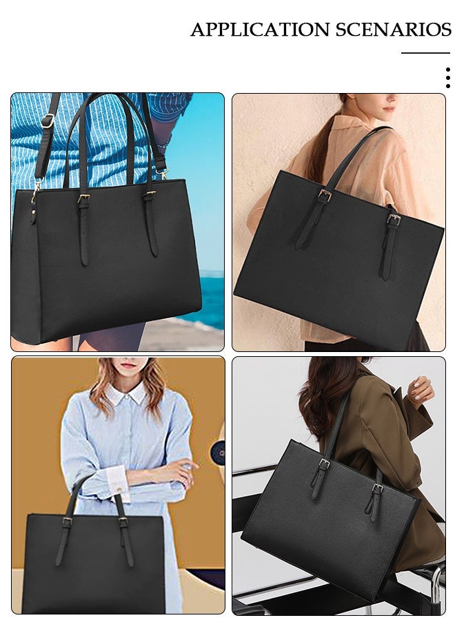 DUNISO حقيبة كمبيوتر محمول نسائية مقاس 15.6 بوصة، حقيبة كمبيوتر محمولة، حقيبة كتف، حقيبة كمبيوتر محمول كاجوال للمكتب والتسوق والسفر والاستخدام اليومي - Image 5