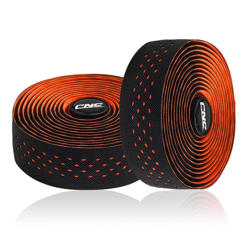 CNC Bike Handlebar Tape, Road Bicycle Bar Tapes, 2 Pcs Cycling Handle Wraps for Mountain Bike, Black/Blue/Green/Red/White/Yellow/Pink (Orange) - Image 3