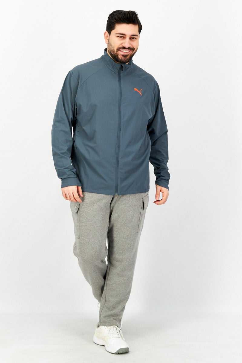 PUMA Men Sportswear Fit Long Sleeve Brand Logo Running Jackets, Grey Combo  - Image 4
