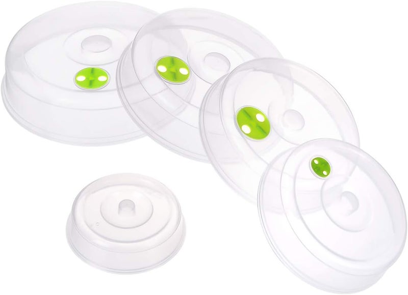 TENINYU Set of 5 Microwave Plate Covers with Adjustable Steam Vents; Microwave Splatter Covers - Mixed Sizes for Large & Small Food Plates Bowls - Image 1