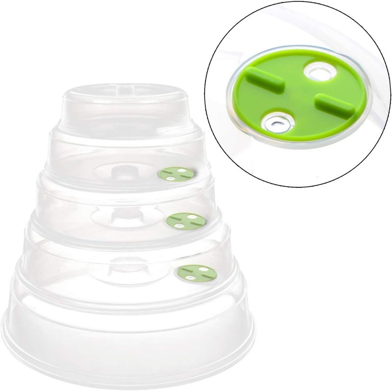TENINYU Set of 5 Microwave Plate Covers with Adjustable Steam Vents; Microwave Splatter Covers - Mixed Sizes for Large & Small Food Plates Bowls - Image 3