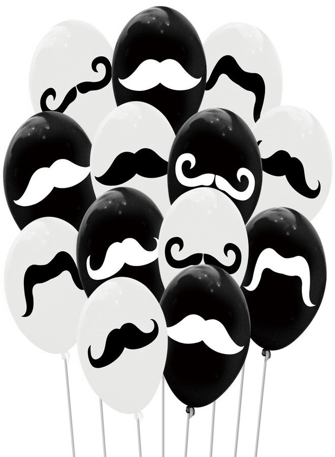 CupaPlay 60PCS Moustache Latex Balloons Party Decorations-Moustache Theme Party Supplies Black Moustache Birthday Baby Shower Wedding Party Favors - Image 1