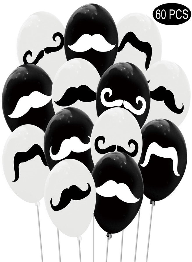 CupaPlay 60PCS Moustache Latex Balloons Party Decorations-Moustache Theme Party Supplies Black Moustache Birthday Baby Shower Wedding Party Favors - Image 2