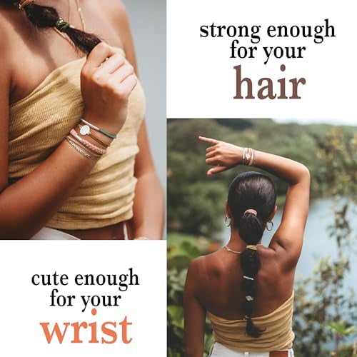 K'lani Hair Tie Bracelets for Women - Elastic Hair Bands That Double as Stylish Jewelry - Aloha - Large - Image 2