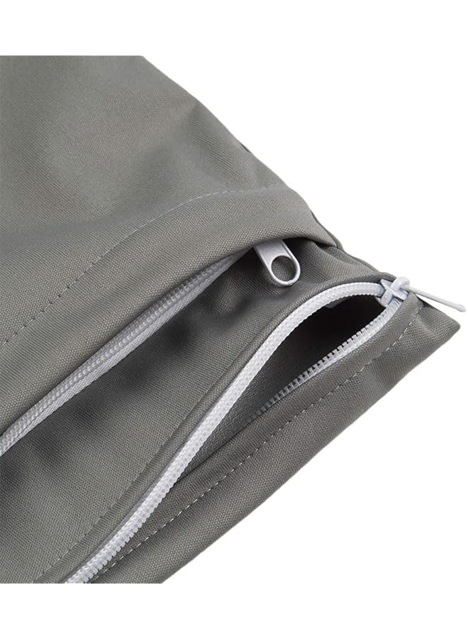 جيه زد اس حقيبة جافة مبللة، عبوتان من حقيبتين جافتين مبللتين لحفاضات الأطفال القماشية، حقائب سفر قابلة للغسل، حقيبة شاطئ وحمام سباحة وصالة ألعاب رياضية لملابس السباحة والملابس المبللة مع جيبين - Image 5