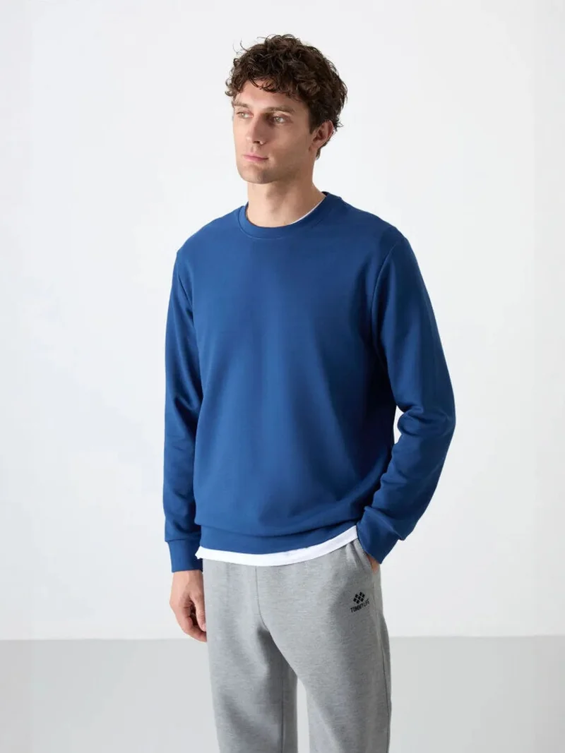 TOMMYLIFE TOMMY Men's Plain Crew Neck Sweatshirt