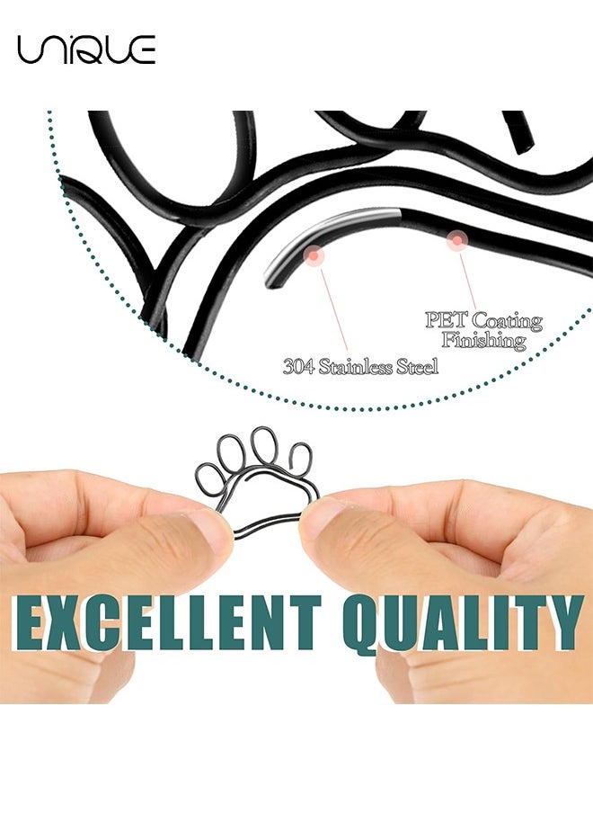 50 Pcs Cat Paw Paper Clips - Fun Paperclips Animal Bookmark for Work School Kids Students Teachers Office Supplies (Black)