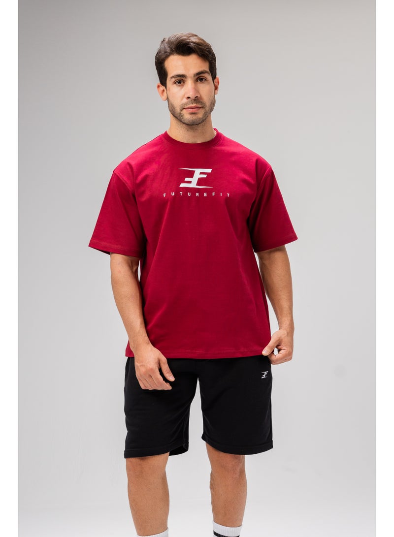 فيوتشر تي شيرت رجالي أساسي بأكمام نصفية، نمط كاجوال بتصميم بسيط، أحمر، مقاس XXL - Image 5