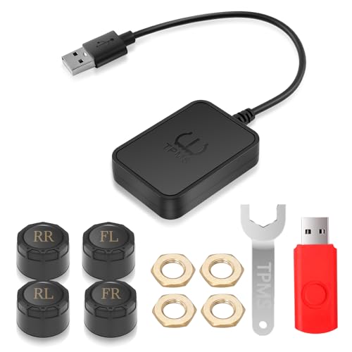 Avutrel Tire Pressure Monitoring System Android TPMS for Android Navigation with 4 External Sensors USB TPMS for Trucks Campers Trailers SUV RV MPV 0-116Psi - Image 1