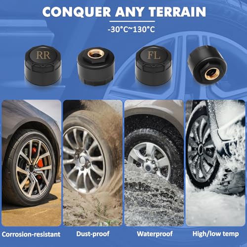 Avutrel Tire Pressure Monitoring System Android TPMS for Android Navigation with 4 External Sensors USB TPMS for Trucks Campers Trailers SUV RV MPV 0-116Psi - Image 4