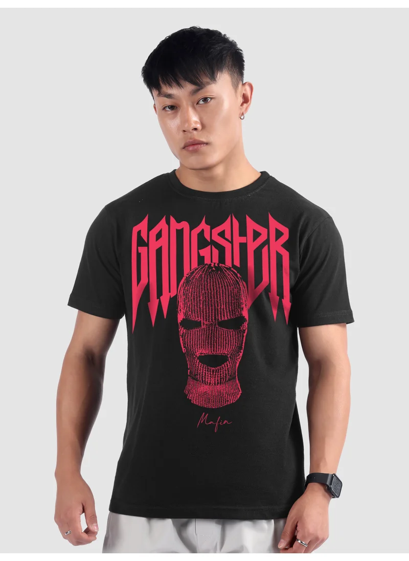 Beyoung Gangster Half Sleeve Printed T-Shirt