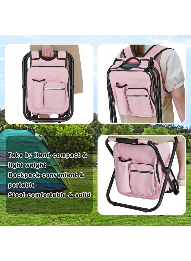 Kikerike Kikerike Backpack Stool Cooler Chair Heavy Duty 400 LBS Max Load Portable Lightweight Stool Backpack Folding Fishing Cooler Stool for Camping Hunting Fishing  - Image 3